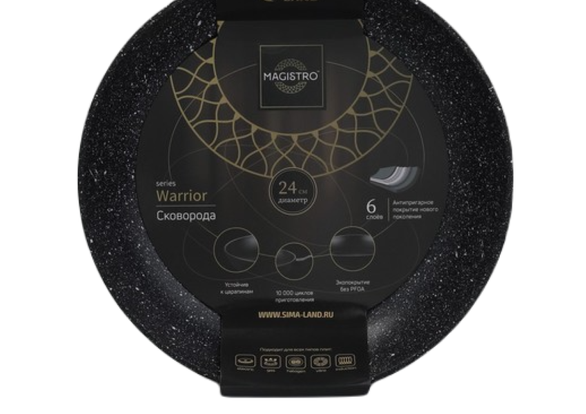 Magistro Сковорода Magistro Warrior, d=24 см, h=47 мм, пластиковая ручка, антипригарное по, Черный
Magistro Сковорода Magistro Warrior, d=24 см, h=47 мм, пластиковая ручка, антипригарное по, Черный