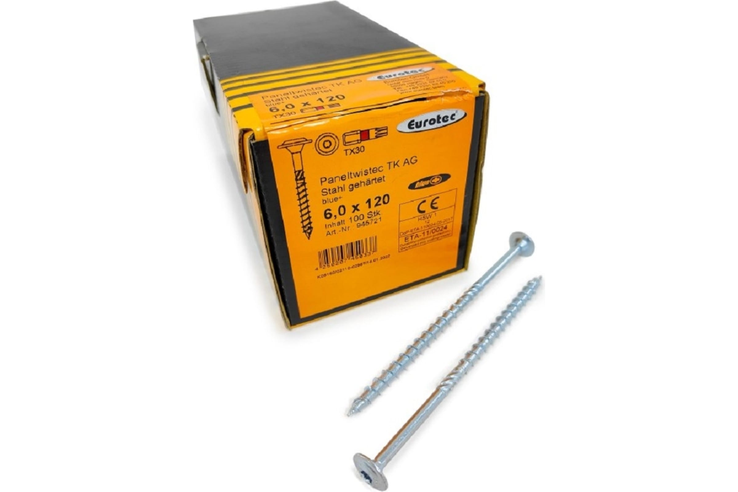 Eurotec Саморезы конструкционные Paneltwistec TK AG 6.0x120/70/10 TX30 (Тарелка, 100шт) ар
Eurotec Саморезы конструкционные Paneltwistec TK AG 6.0x120/70/10 TX30 (Тарелка, 100шт) ар