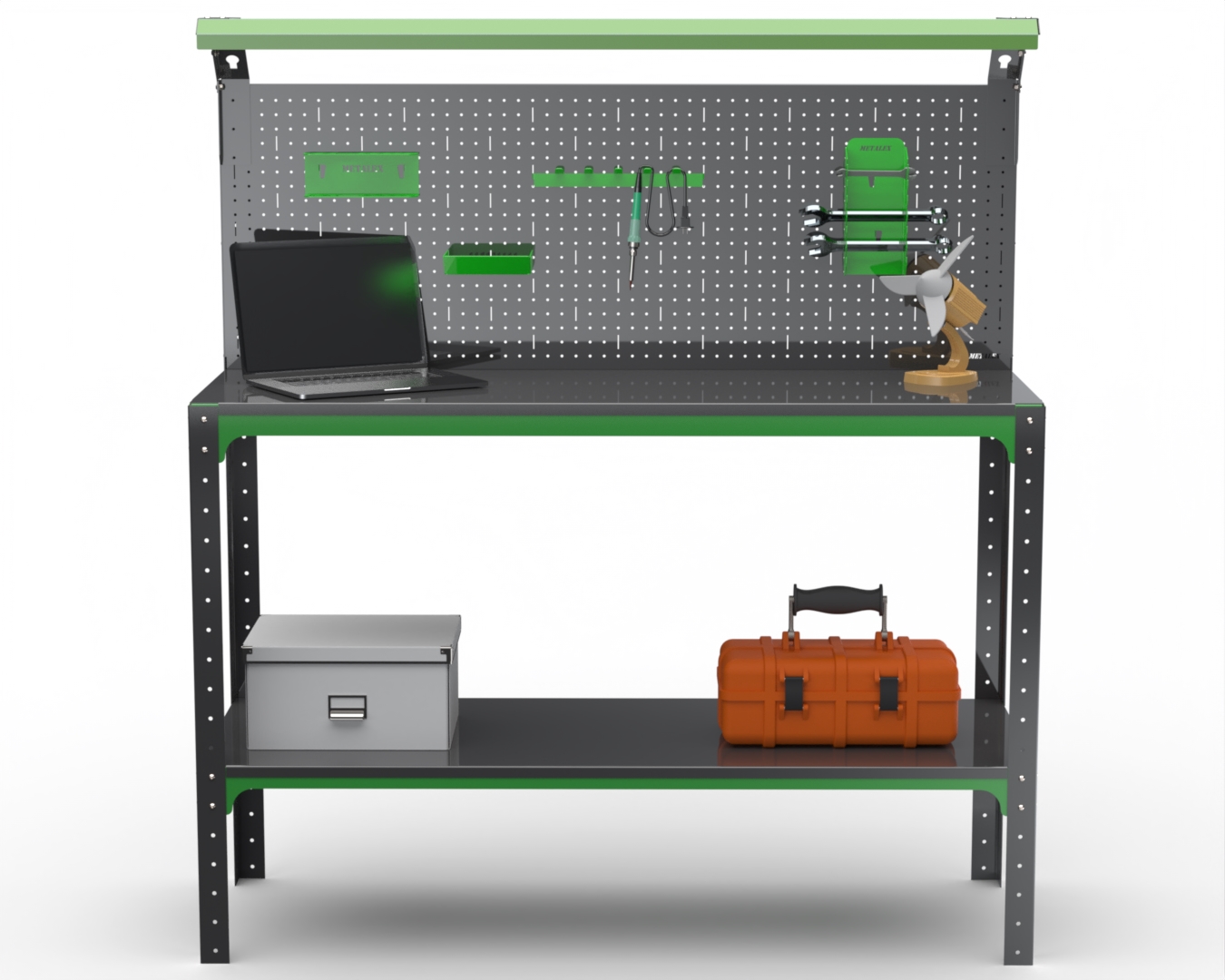 Стол-верстак Metalex 204458 KIT 950х1100х600 1 полка + 1 панель + освещение, серо-зеленый
Стол-верстак Metalex 204458 KIT 950х1100х600 1 полка + 1 панель + освещение, серо-зеленый