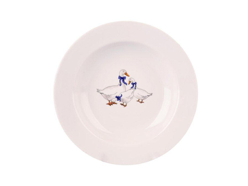 фото Тарелка глубокая диам. 200 мм гладкий край гуси (новые) "дулевский фарфор"