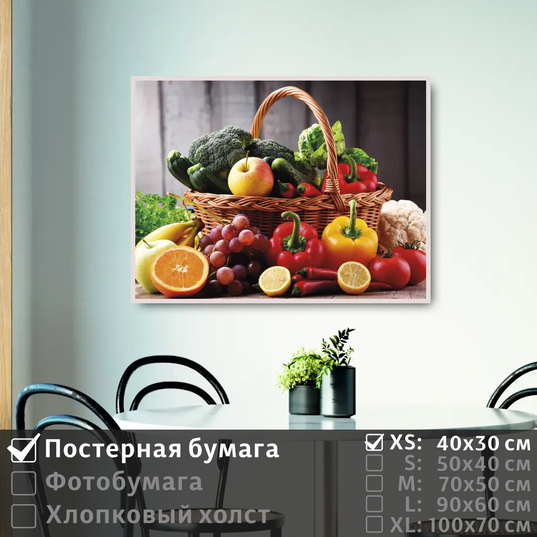 Постер на стену ПолиЦентр Корзинка с фруктами и овощами 40х30 см, КорзинкаСФруктамиИОвощами
Постер на стену ПолиЦентр Корзинка с фруктами и овощами 40х30 см, КорзинкаСФруктамиИОвощами