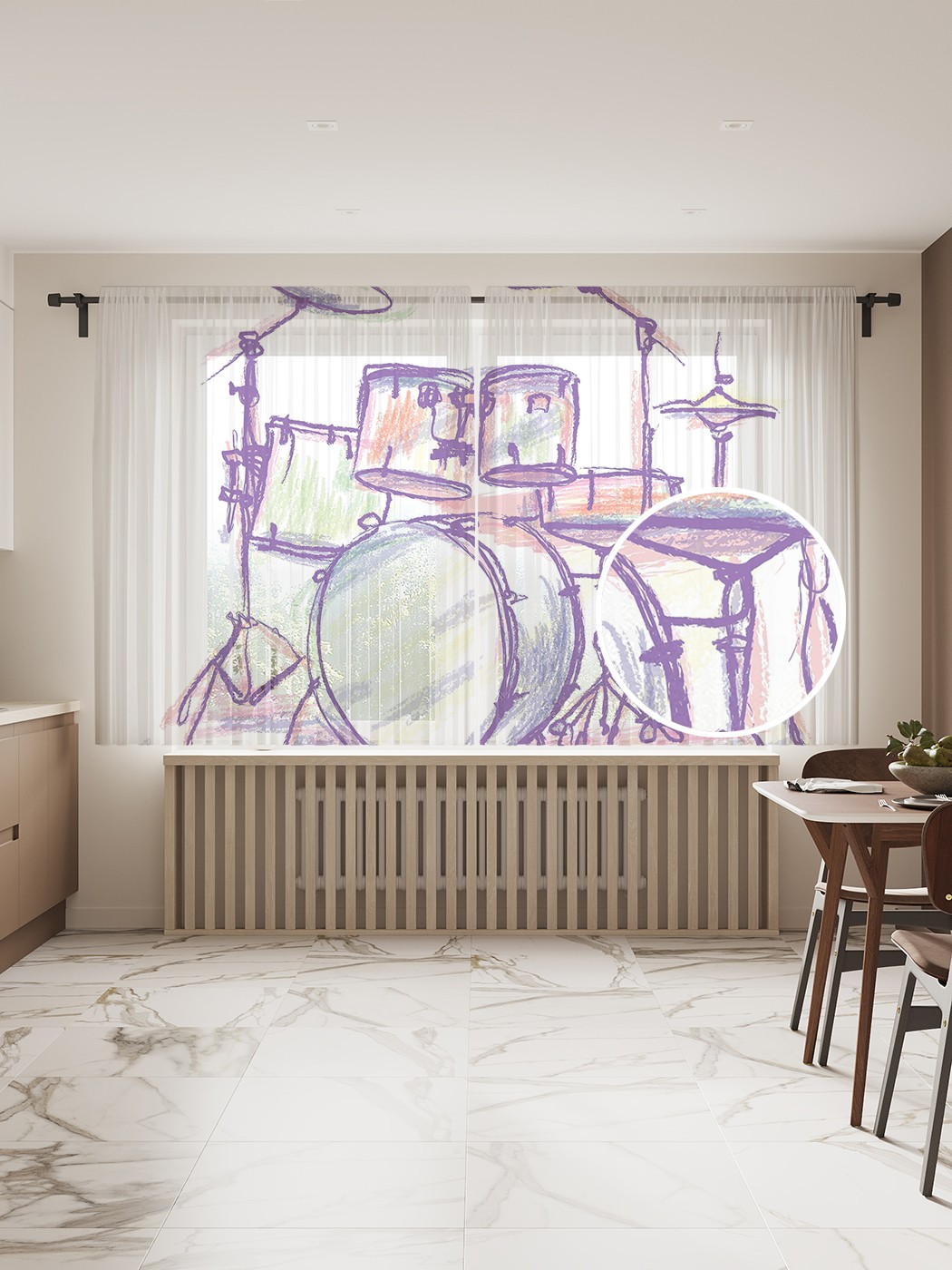 Фототюль JoyArty "Ударные инструменты" 145x180см, 2 полотна, лента, 50 крючков, Ударные инструменты
Фототюль JoyArty "Ударные инструменты" 145x180см, 2 полотна, лента, 50 крючков, Ударные инструменты