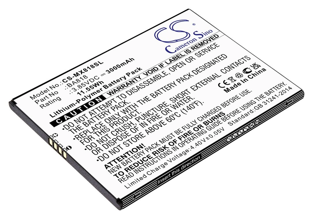 Аккумулятор CameronSino CS-MX818SL для Meizu C9/M818H/C9 Pro/M819H p/n: BA818 (3000mAh)
Аккумулятор CameronSino CS-MX818SL для Meizu C9/M818H/C9 Pro/M819H p/n: BA818 (3000mAh)