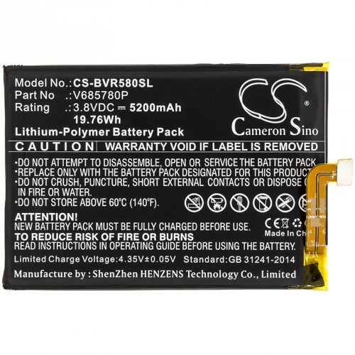 Аккумуляторная батарея CameronSino CS-BVR580SL для Blackview BV5800 (V685780P) 5200mah
Аккумуляторная батарея CameronSino CS-BVR580SL для Blackview BV5800 (V685780P) 5200mah