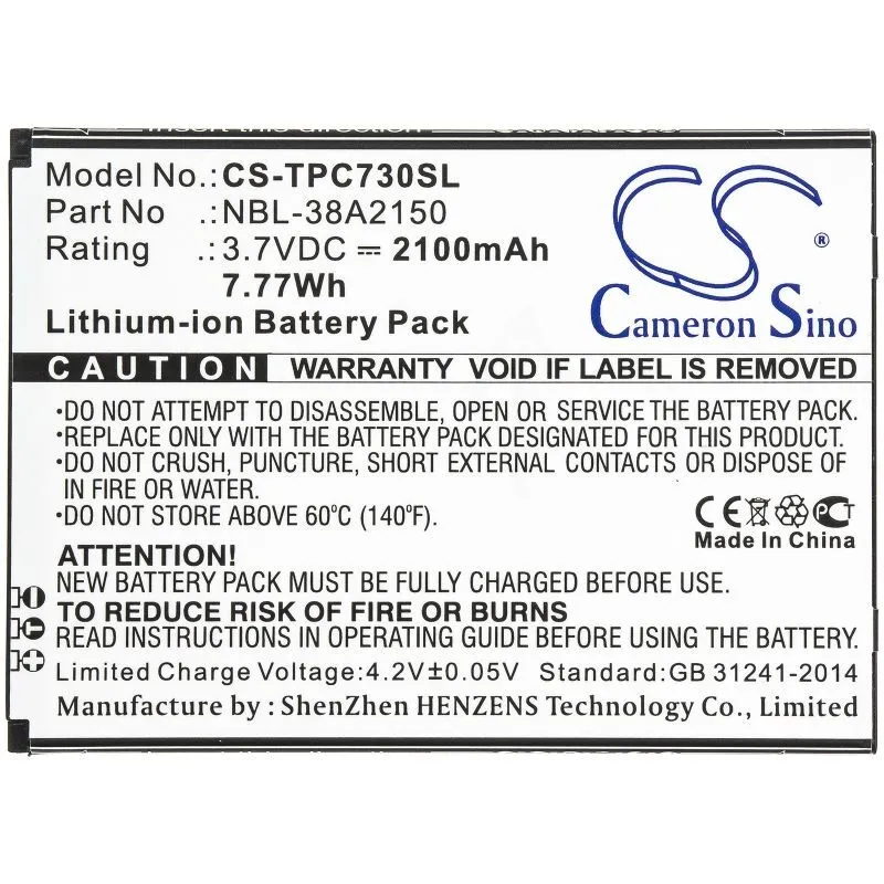 Аккумуляторная батарея CameronSino CS-TPC730SL для TP-Link Neffos C7 Lite (NBL-38A2150)
Аккумуляторная батарея CameronSino CS-TPC730SL для TP-Link Neffos C7 Lite (NBL-38A2150)