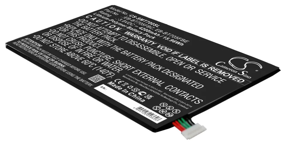 Аккумулятор CameronSino CS-SMT700SL для Samsung Galaxy Tab S 8.4 SM-T705 (EB-BT705FBC)
Аккумулятор CameronSino CS-SMT700SL для Samsung Galaxy Tab S 8.4 SM-T705 (EB-BT705FBC)