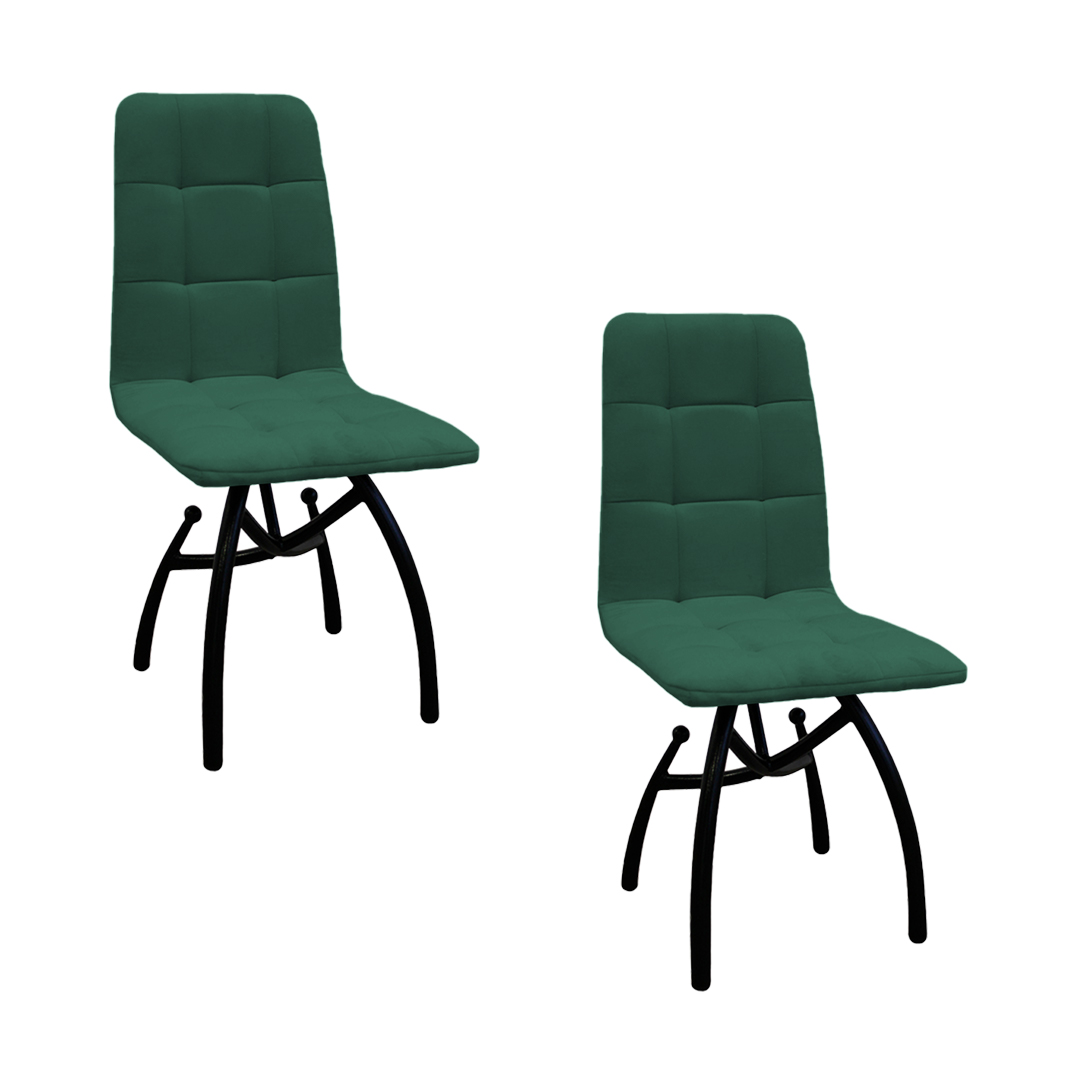 фото Комплект стульев m-group леон шарики изумрудный чёрные ножки (2 шт)