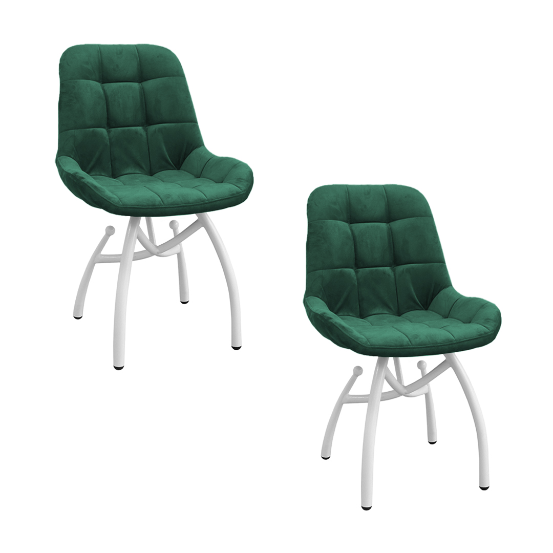 фото Комплект стульев m-group лира шарики изумрудный белые ножки (2 шт)