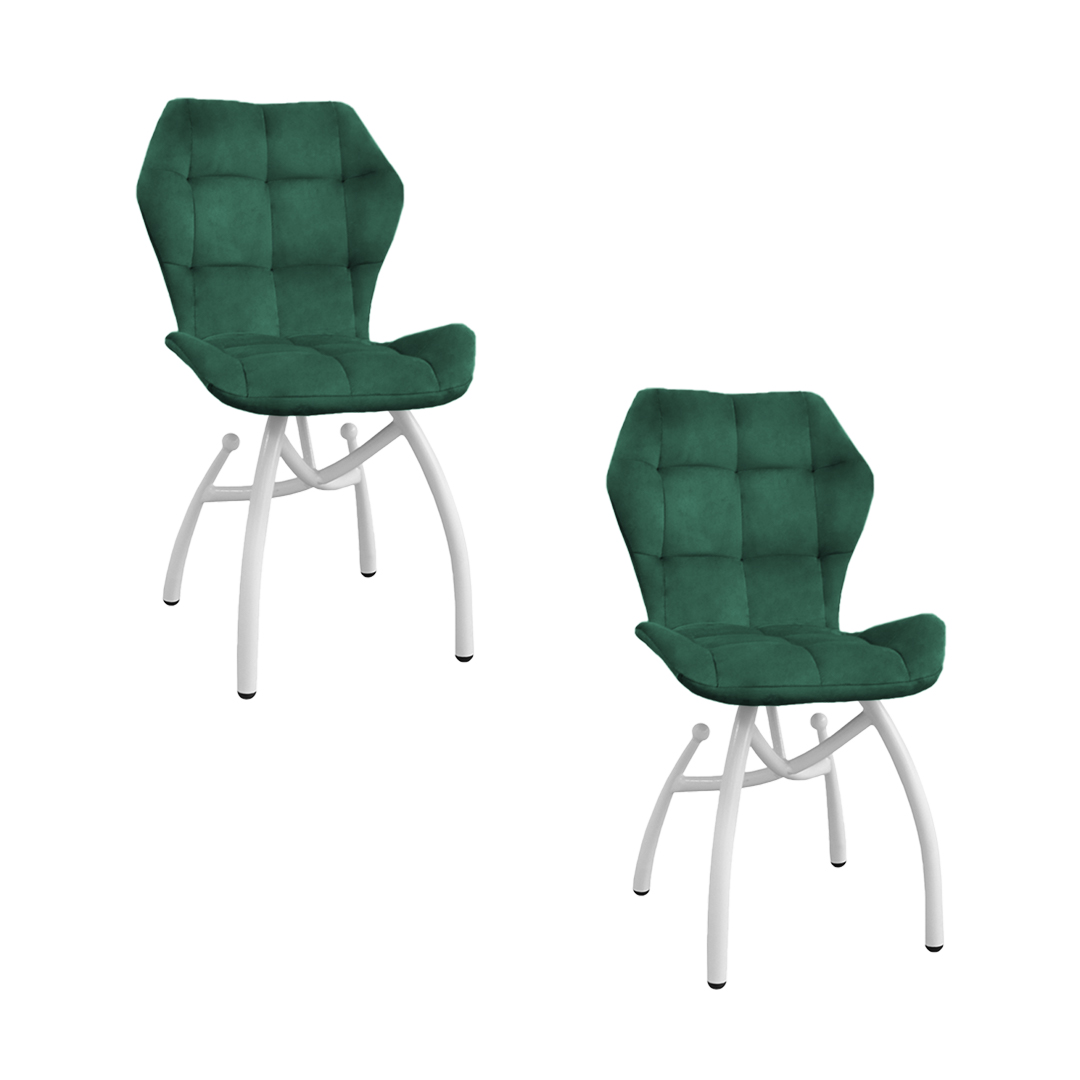 фото Комплект стульев m-group бабочка шарики изумрудный белые ножки (2 шт)