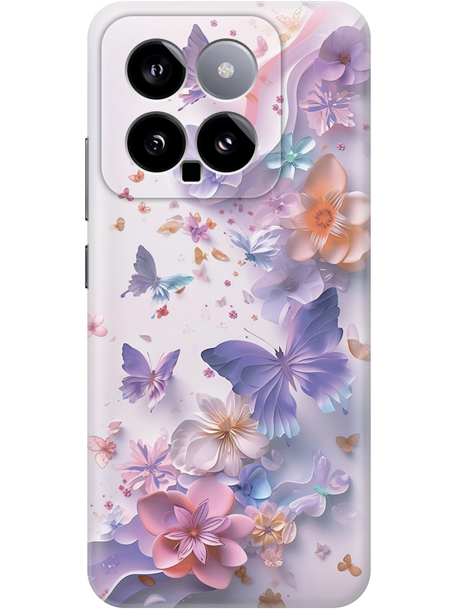 Силиконовый чехол на Xiaomi 14 с принтом "Фиолетовые бабочки и бумажные цветы", Прозрачный;розовый;фиолетовый, 777769922
Силиконовый чехол на Xiaomi 14 с принтом "Фиолетовые бабочки и бумажные цветы", Прозрачный;розовый;фиолетовый, 777769922