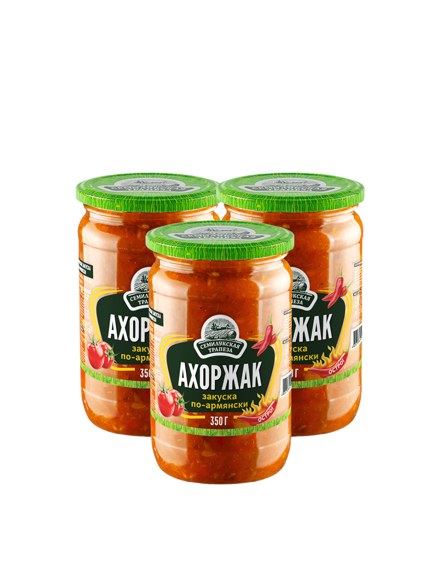 Закуска овощная Семилукская трапеза Ахоржак закуска по-армянски, 3 шт по 350 г, Ахоржак закуска по-армянски
Закуска овощная Семилукская трапеза Ахоржак закуска по-армянски, 3 шт по 350 г, Ахоржак закуска по-армянски