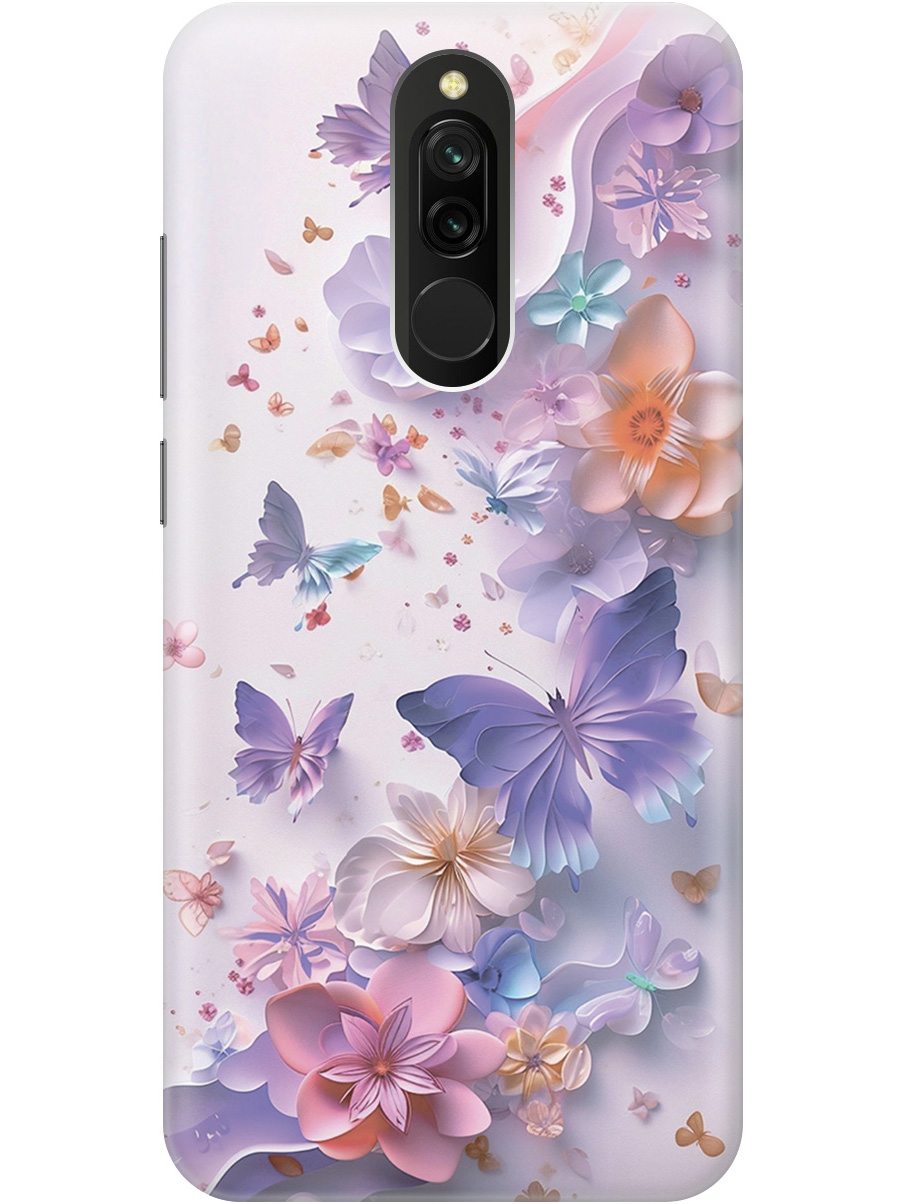 Силиконовый чехол на Xiaomi Redmi 8 с принтом "Фиолетовые бабочки и бумажные цветы", Прозрачный;розовый;фиолетовый, 722204522
Силиконовый чехол на Xiaomi Redmi 8 с принтом "Фиолетовые бабочки и бумажные цветы", Прозрачный;розовый;фиолетовый, 722204522