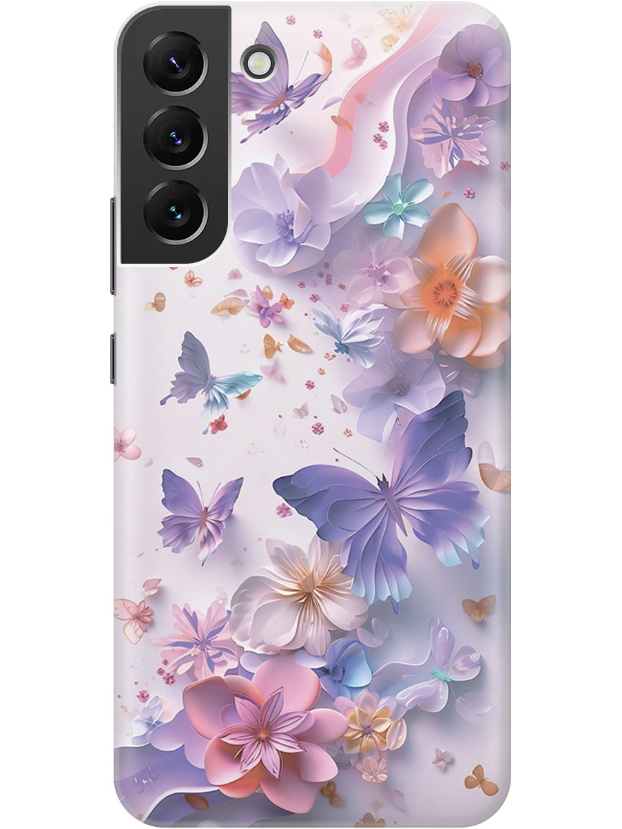 Силиконовый чехол на Samsung Galaxy S22+ с принтом "Фиолетовые бабочки и бумажные цветы", Прозрачный;розовый;фиолетовый, 735250022
Силиконовый чехол на Samsung Galaxy S22+ с принтом "Фиолетовые бабочки и бумажные цветы", Прозрачный;розовый;фиолетовый, 735250022