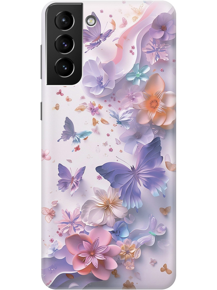 Силиконовый чехол на Samsung Galaxy S21+ с принтом "Фиолетовые бабочки и бумажные цветы", Прозрачный;розовый;фиолетовый, 724127522
Силиконовый чехол на Samsung Galaxy S21+ с принтом "Фиолетовые бабочки и бумажные цветы", Прозрачный;розовый;фиолетовый, 724127522