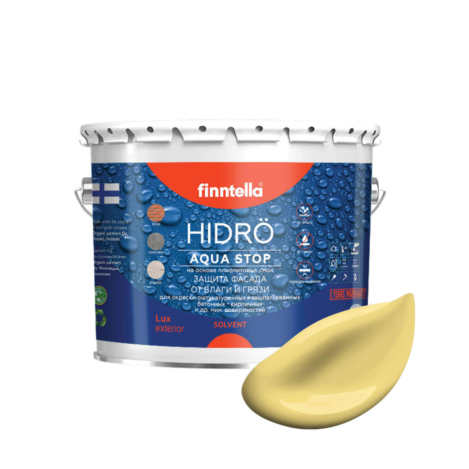 Краска HIDRO, MAISSI Светло-жёлтый, 2,7л, Желтый, HIDRO самоочищающаяся фасадная со свойствами лотоса, плиолит-полиуретановая
Краска HIDRO, MAISSI Светло-жёлтый, 2,7л, Желтый, HIDRO самоочищающаяся фасадная со свойствами лотоса, плиолит-полиуретановая