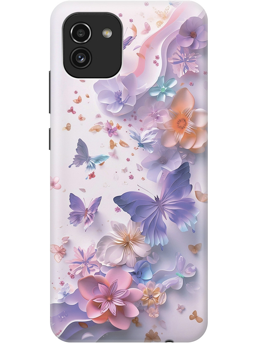 Силиконовый чехол на Samsung Galaxy A03 с принтом "Фиолетовые бабочки и бумажные цветы", Прозрачный;розовый;фиолетовый, 735001322
Силиконовый чехол на Samsung Galaxy A03 с принтом "Фиолетовые бабочки и бумажные цветы", Прозрачный;розовый;фиолетовый, 735001322