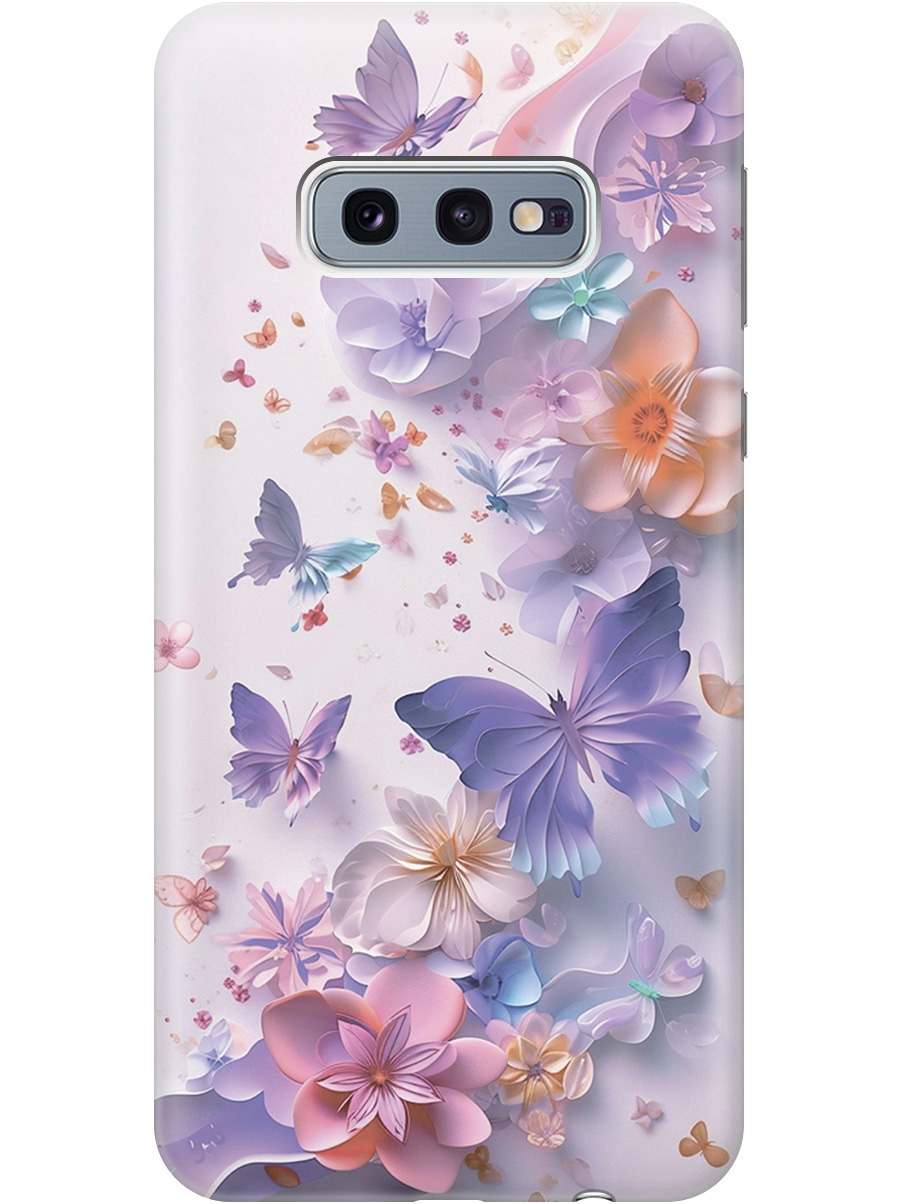Силиконовый чехол на Samsung Galaxy S10e с принтом "Фиолетовые бабочки и бумажные цветы", Прозрачный;розовый;фиолетовый, 720461222
Силиконовый чехол на Samsung Galaxy S10e с принтом "Фиолетовые бабочки и бумажные цветы", Прозрачный;розовый;фиолетовый, 720461222