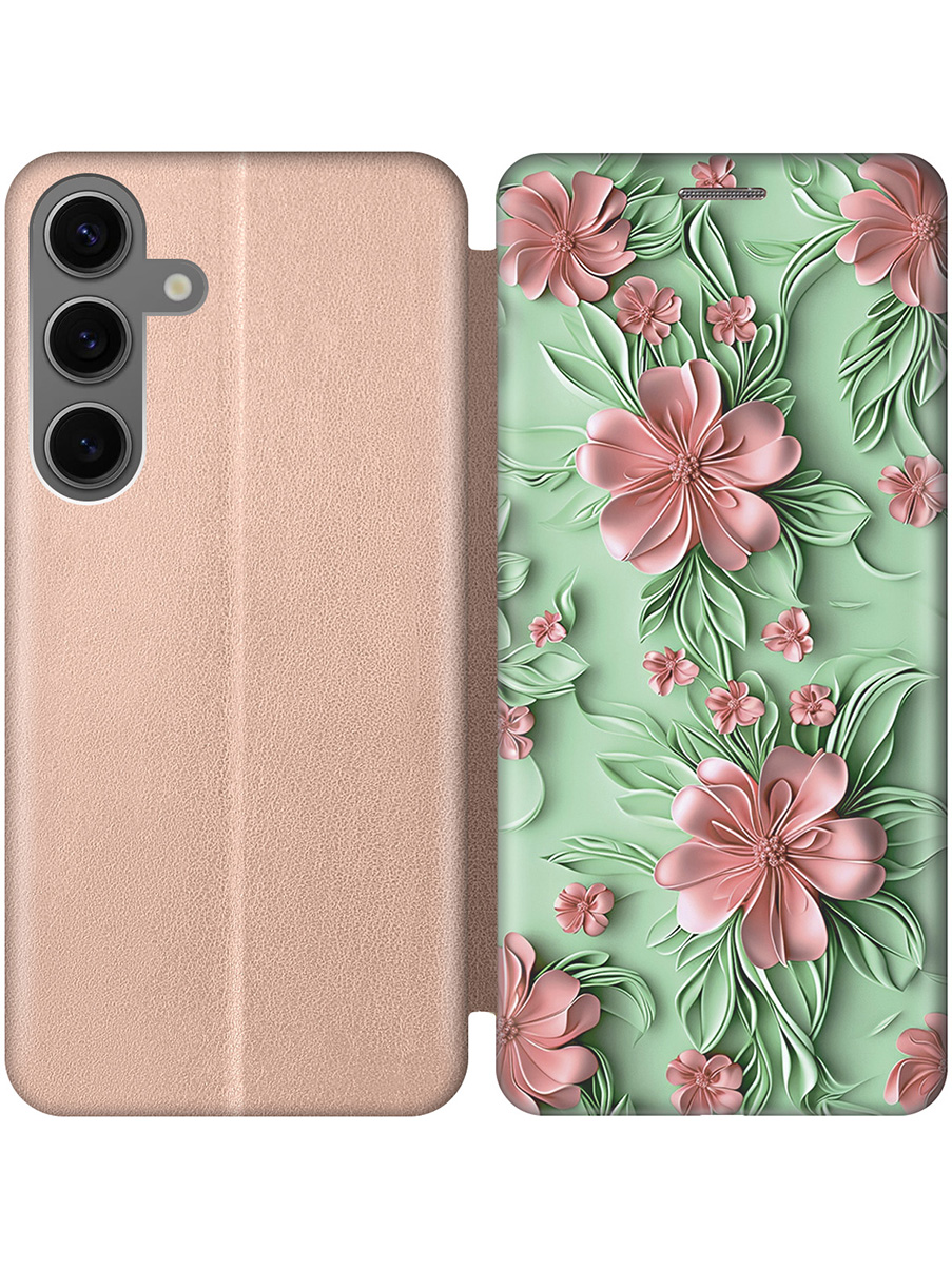 Чехол-книжка на Samsung Galaxy S24 с принтом "Розовые цветы на мятном фоне" золотой, Золотистый;зеленый;розовый, 779825721
Чехол-книжка на Samsung Galaxy S24 с принтом "Розовые цветы на мятном фоне" золотой, Золотистый;зеленый;розовый, 779825721