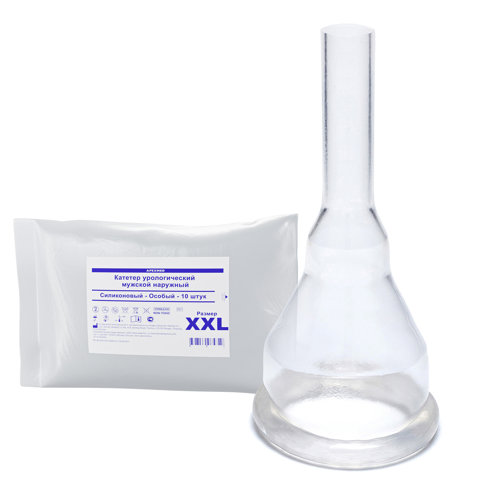 Катетер урологический наружный Apexmed особый, XXL, 10 шт, уропрезерватив, силиконовый
Катетер урологический наружный Apexmed особый, XXL, 10 шт, уропрезерватив, силиконовый