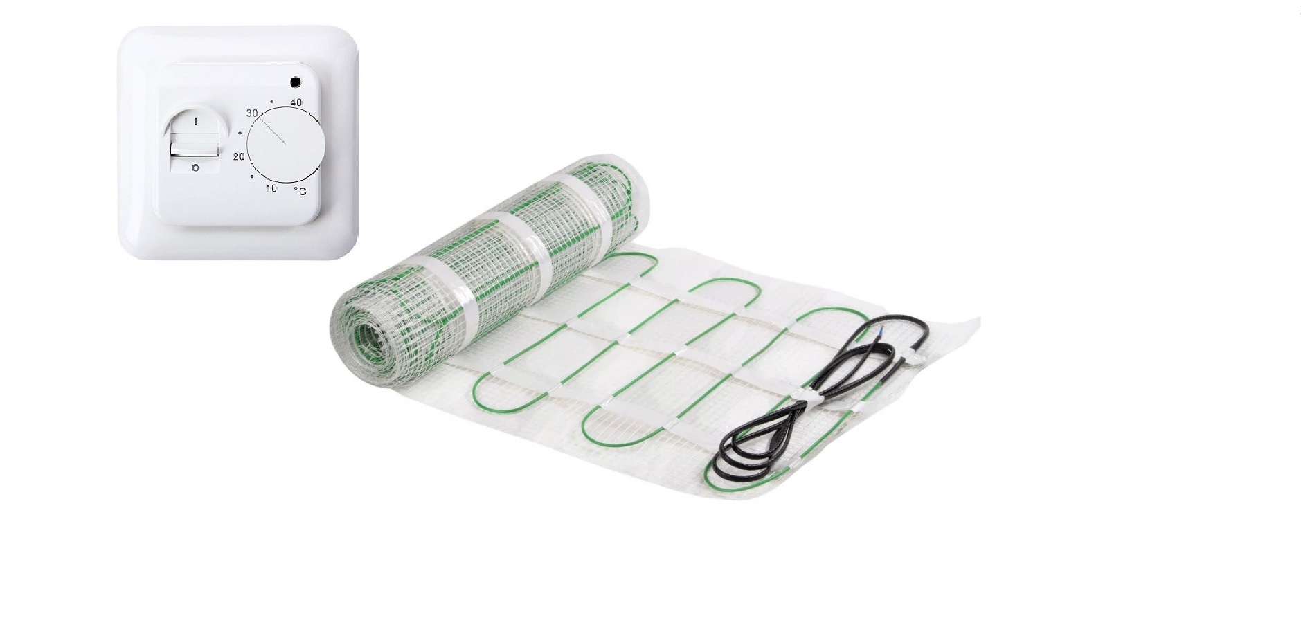 Теплый пол электрический Грейка под плитку 15 м2 с терморегулятором, RГР