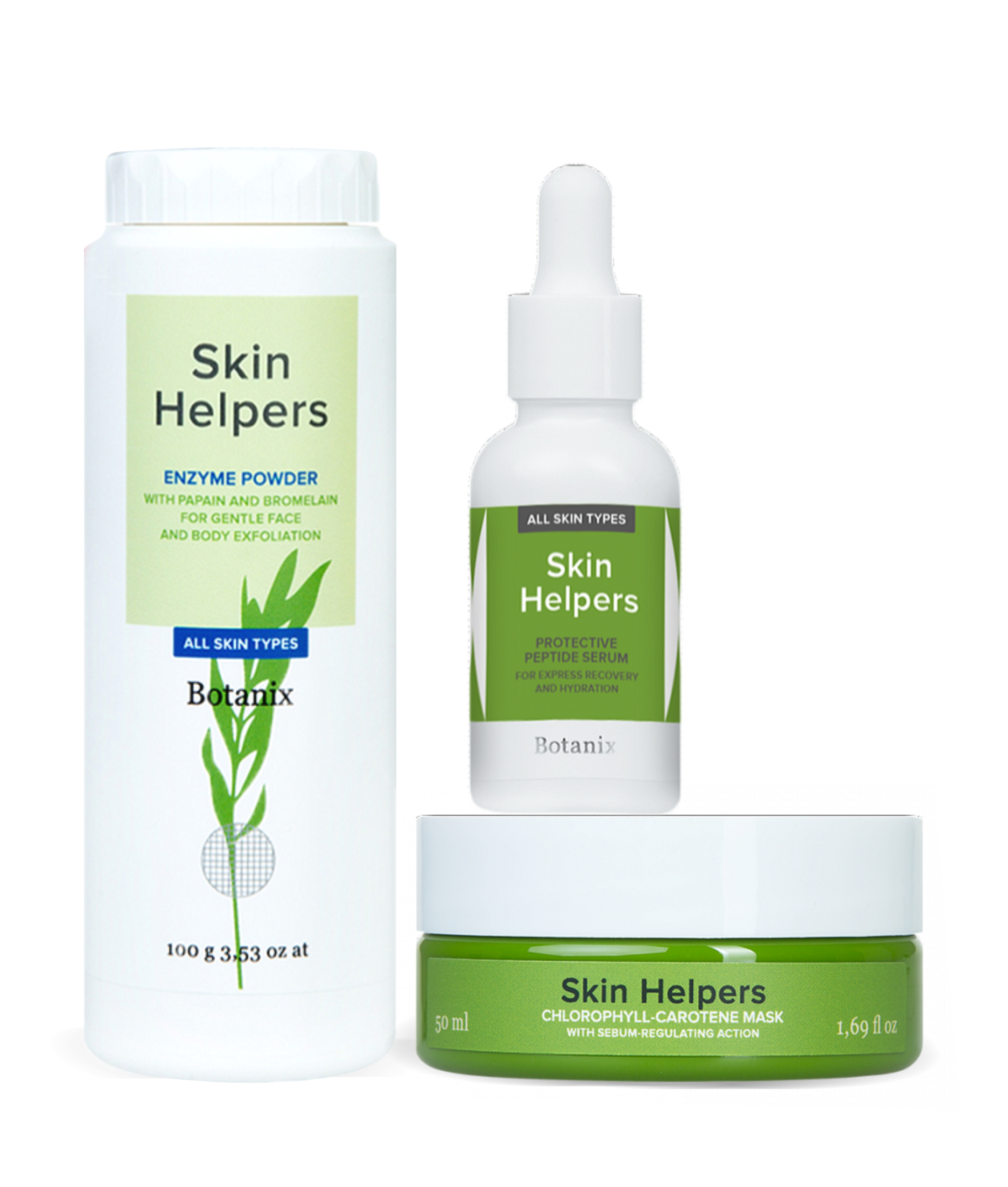 Набор Skin Helpers № 6 Энзимная пудра 100 г+ Сыворотка 30 мл+ каротиновая маска 50 мл, Наборы Skin Helpers
Набор Skin Helpers № 6 Энзимная пудра 100 г+ Сыворотка 30 мл+ каротиновая маска 50 мл, Наборы Skin Helpers
