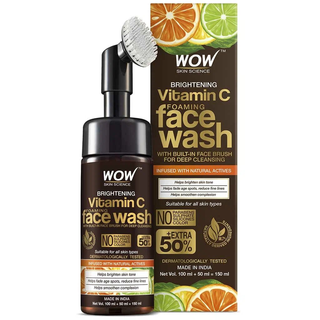 Пенка для умывания WOW Skin Science придающая сияние коже, с Витамином С и щёточкой, 150мл
Пенка для умывания WOW Skin Science придающая сияние коже, с Витамином С и щёточкой, 150мл