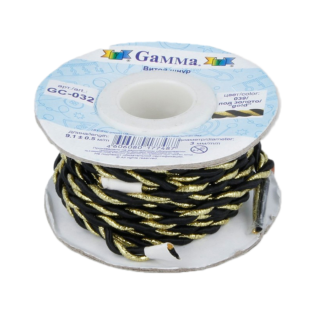 Gamma 3 мм, 9,1+-0,5 м, № 039 золото, черный, Золотистый;черный, 3 мм, 9,1+-0,5 м, № 039 золото, черный
Gamma 3 мм, 9,1+-0,5 м, № 039 золото, черный, Золотистый;черный, 3 мм, 9,1+-0,5 м, № 039 золото, черный