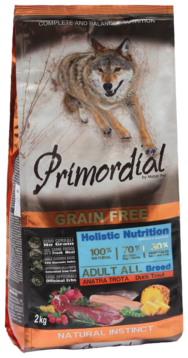 PRIMORDIAL PRIMORDIAL ADULT ALL BREED беззерновой для взрослых собак всех пород с форелью
PRIMORDIAL PRIMORDIAL ADULT ALL BREED беззерновой для взрослых собак всех пород с форелью