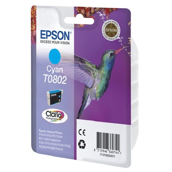 Картридж для струйного принтера Epson C13T08024011 / C13T08024021, голубой, оригинал, t0802
Картридж для струйного принтера Epson C13T08024011 / C13T08024021, голубой, оригинал, t0802