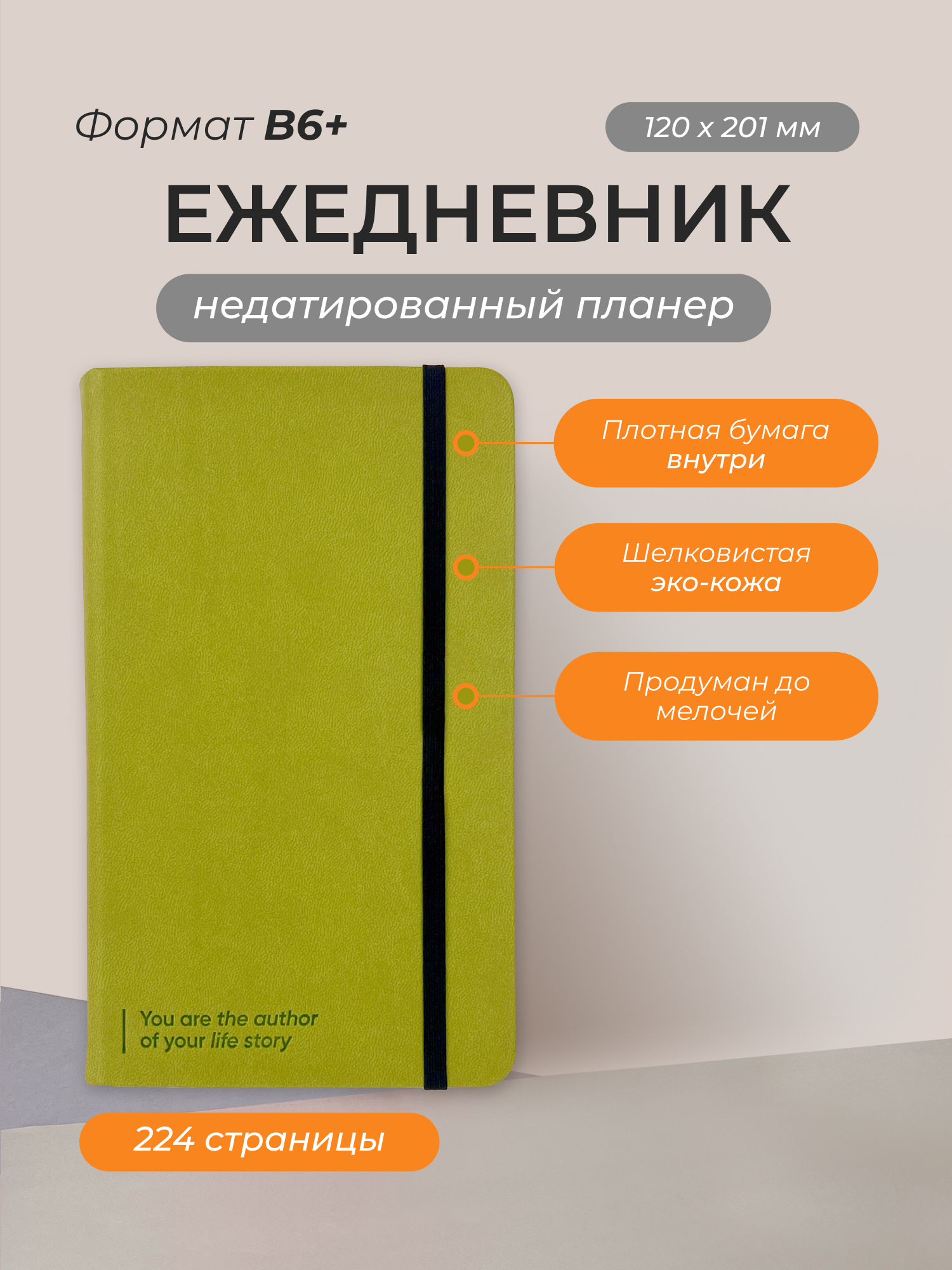Ежедневник Remarklee Aesthetic You are the author Фисташковый В6+ недатированный 112 л, AST-KNZH-B6+-DAY
Ежедневник Remarklee Aesthetic You are the author Фисташковый В6+ недатированный 112 л, AST-KNZH-B6+-DAY