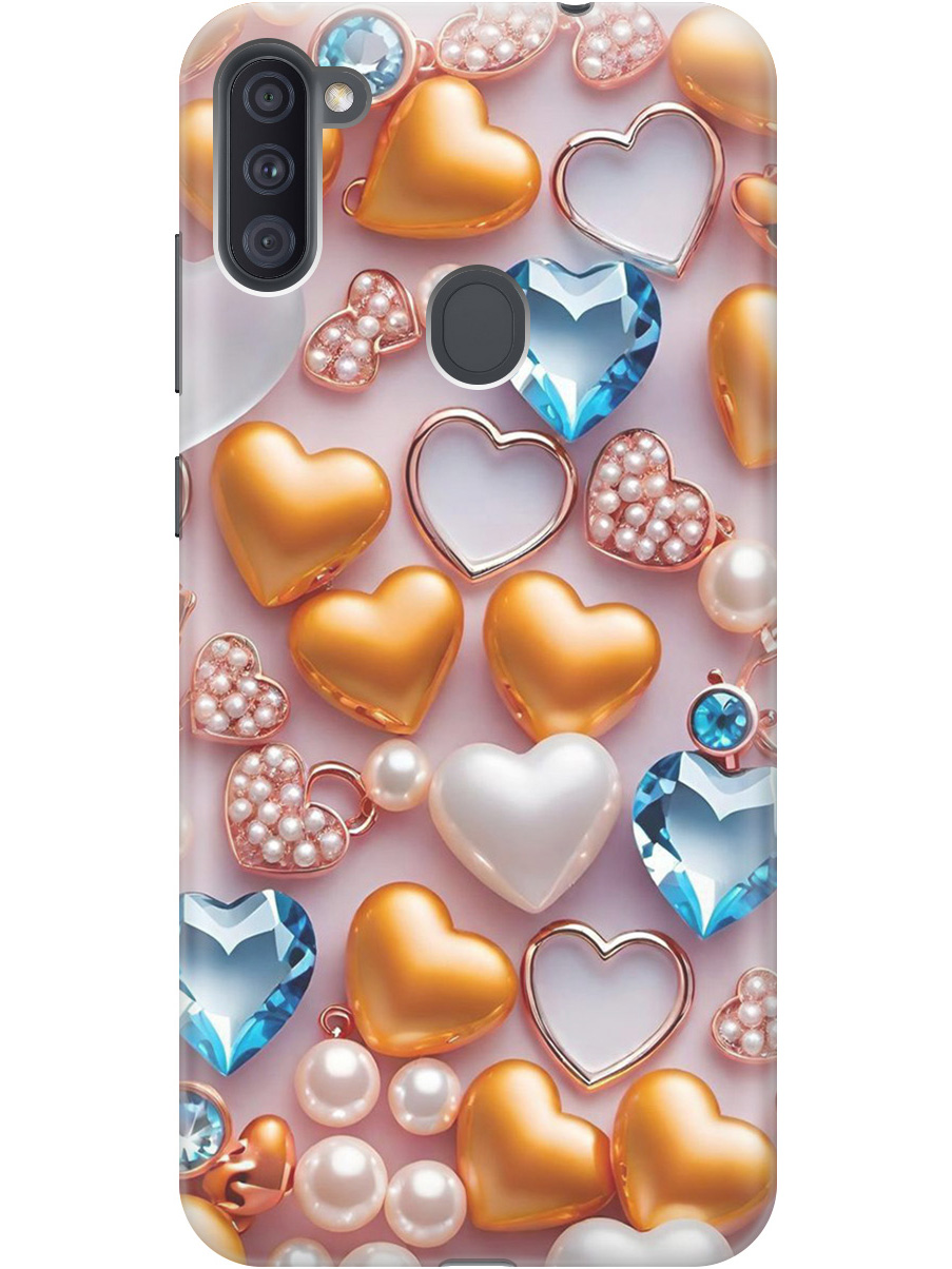 Силиконовый чехол на Samsung Galaxy A11 / M11 с принтом "Украшения и сердечки", Прозрачный;белый;золотистый;голубой, 722820891
Силиконовый чехол на Samsung Galaxy A11 / M11 с принтом "Украшения и сердечки", Прозрачный;белый;золотистый;голубой, 722820891