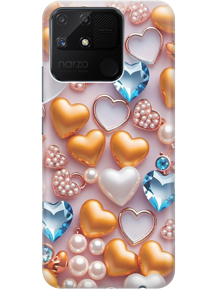 Силиконовый чехол на Realme narzo 50A с принтом "Украшения и сердечки", Прозрачный;белый;золотистый;голубой, 740189991
Силиконовый чехол на Realme narzo 50A с принтом "Украшения и сердечки", Прозрачный;белый;золотистый;голубой, 740189991
