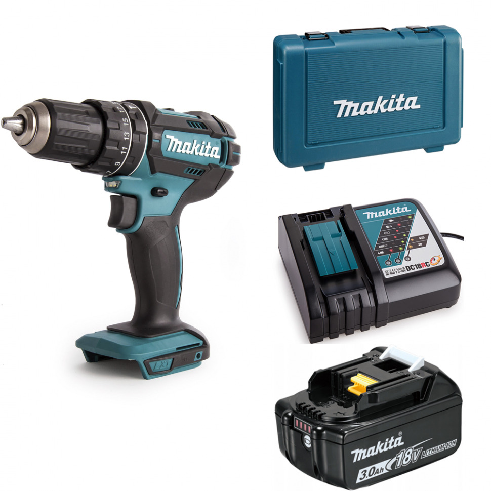 Ударная дрель-шуруповерт аккумуляторная Makita 62Нм 18В LXT Li-Ion 1x3Ач DHP482RF, DHP482RF
Ударная дрель-шуруповерт аккумуляторная Makita 62Нм 18В LXT Li-Ion 1x3Ач DHP482RF, DHP482RF