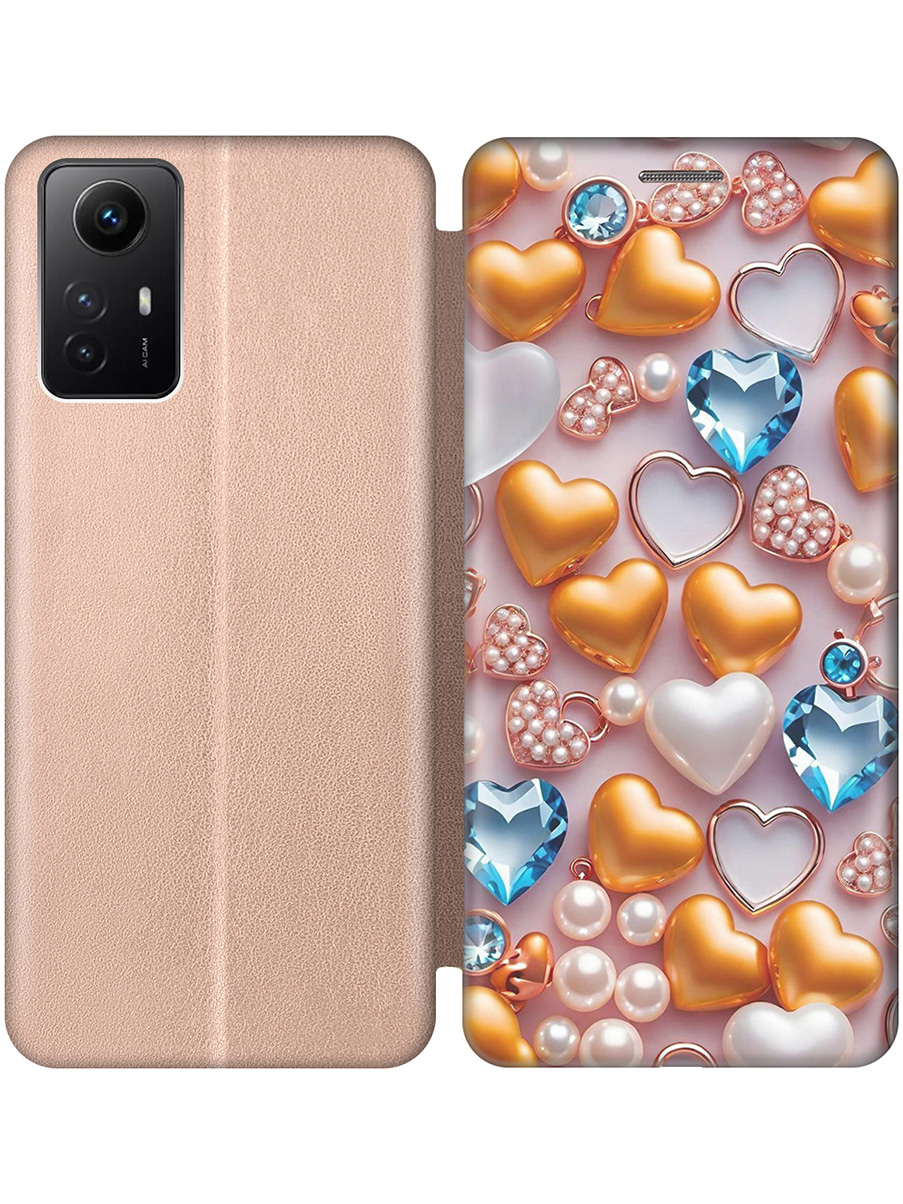 Чехол-книжка на Xiaomi Redmi Note 12s с принтом "Украшения и сердечки" золотой, Золотистый;белый;голубой, 778676991
Чехол-книжка на Xiaomi Redmi Note 12s с принтом "Украшения и сердечки" золотой, Золотистый;белый;голубой, 778676991