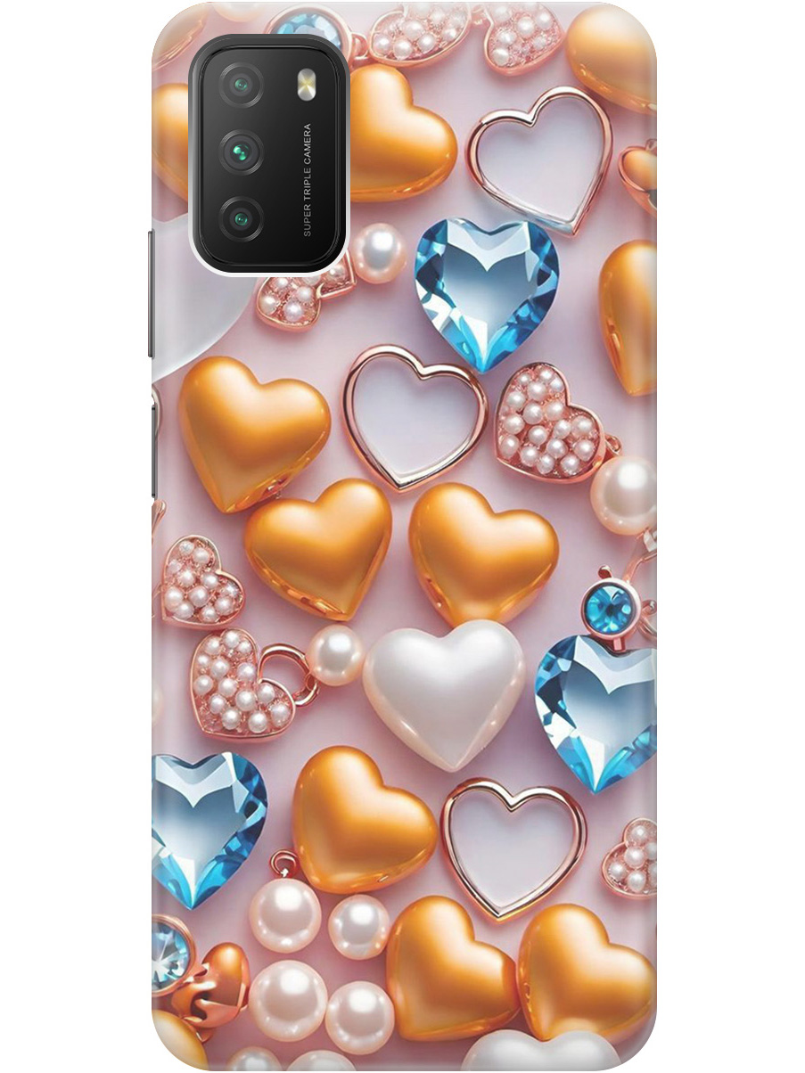 Силиконовый чехол на Xiaomi Redmi 9T / Poco M3 с принтом "Украшения и сердечки", Прозрачный;белый;золотистый;голубой, 724142791
Силиконовый чехол на Xiaomi Redmi 9T / Poco M3 с принтом "Украшения и сердечки", Прозрачный;белый;золотистый;голубой, 724142791