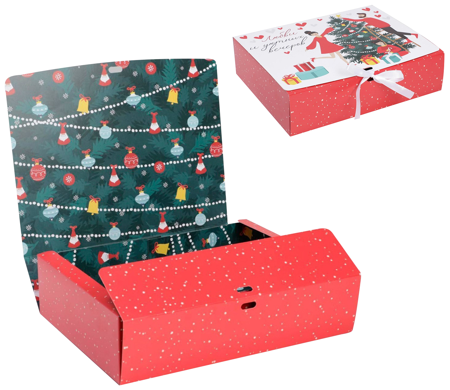 Коробка складная двухсторонняя Новогодние истории, 31 х 24,5 х 9 см, Красный;зеленый;белый
Коробка складная двухсторонняя Новогодние истории, 31 х 24,5 х 9 см, Красный;зеленый;белый