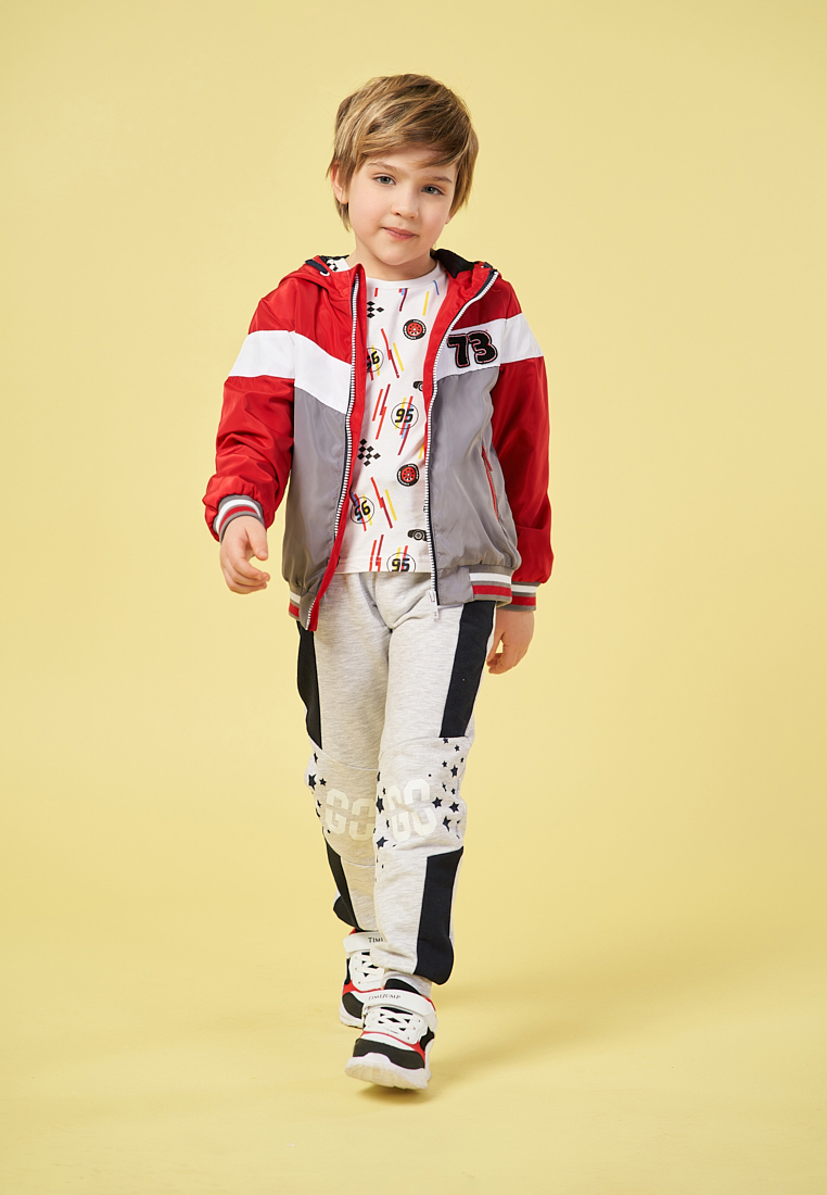 фото Ветровка детская max&jessi ss21c225 красный/серый р.110