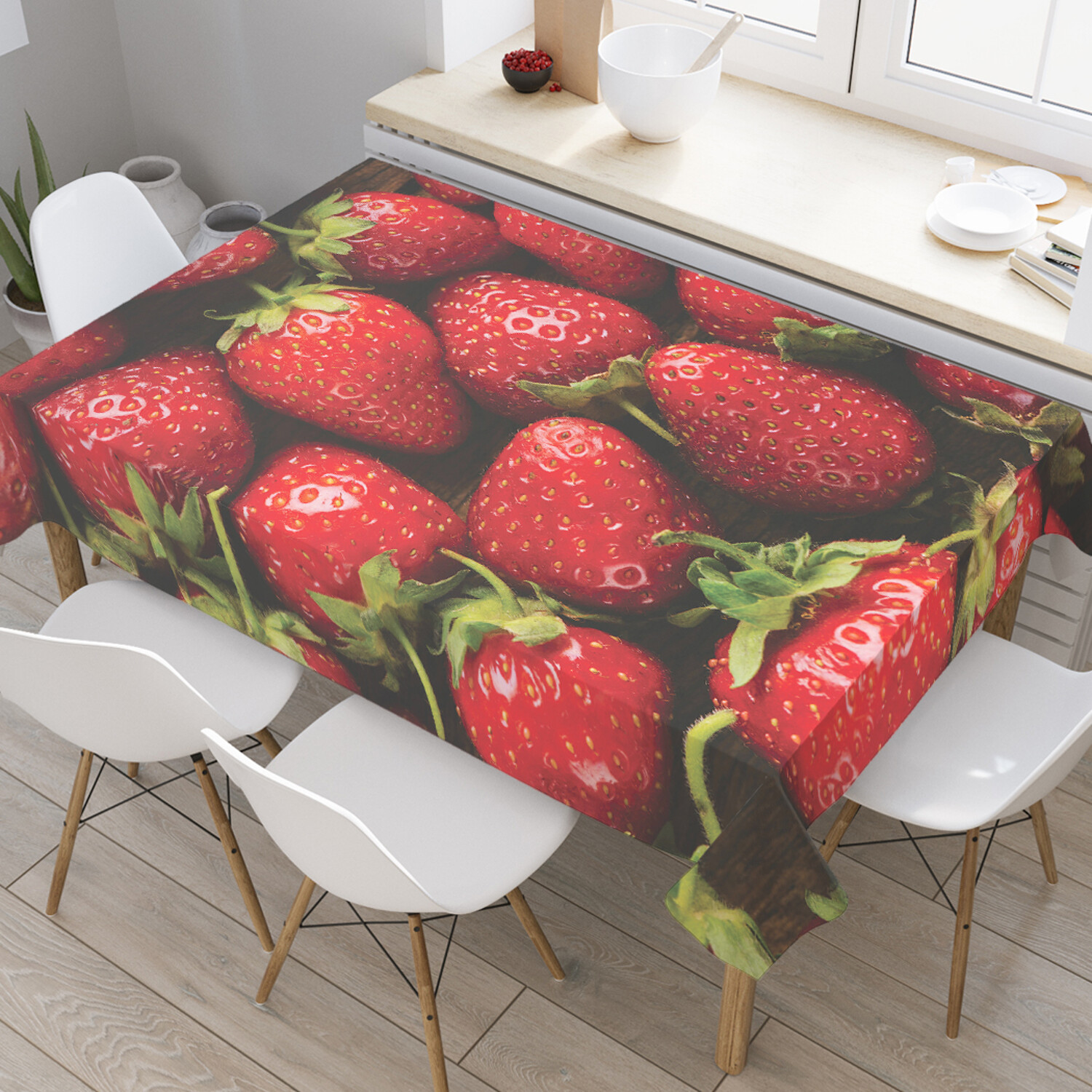 Скатерть прямоугольная JoyArty JoyArty Клубничное ассорти из сатена 120x145 см, Красный, Клубничное ассорти
Скатерть прямоугольная JoyArty JoyArty Клубничное ассорти из сатена 120x145 см, Красный, Клубничное ассорти