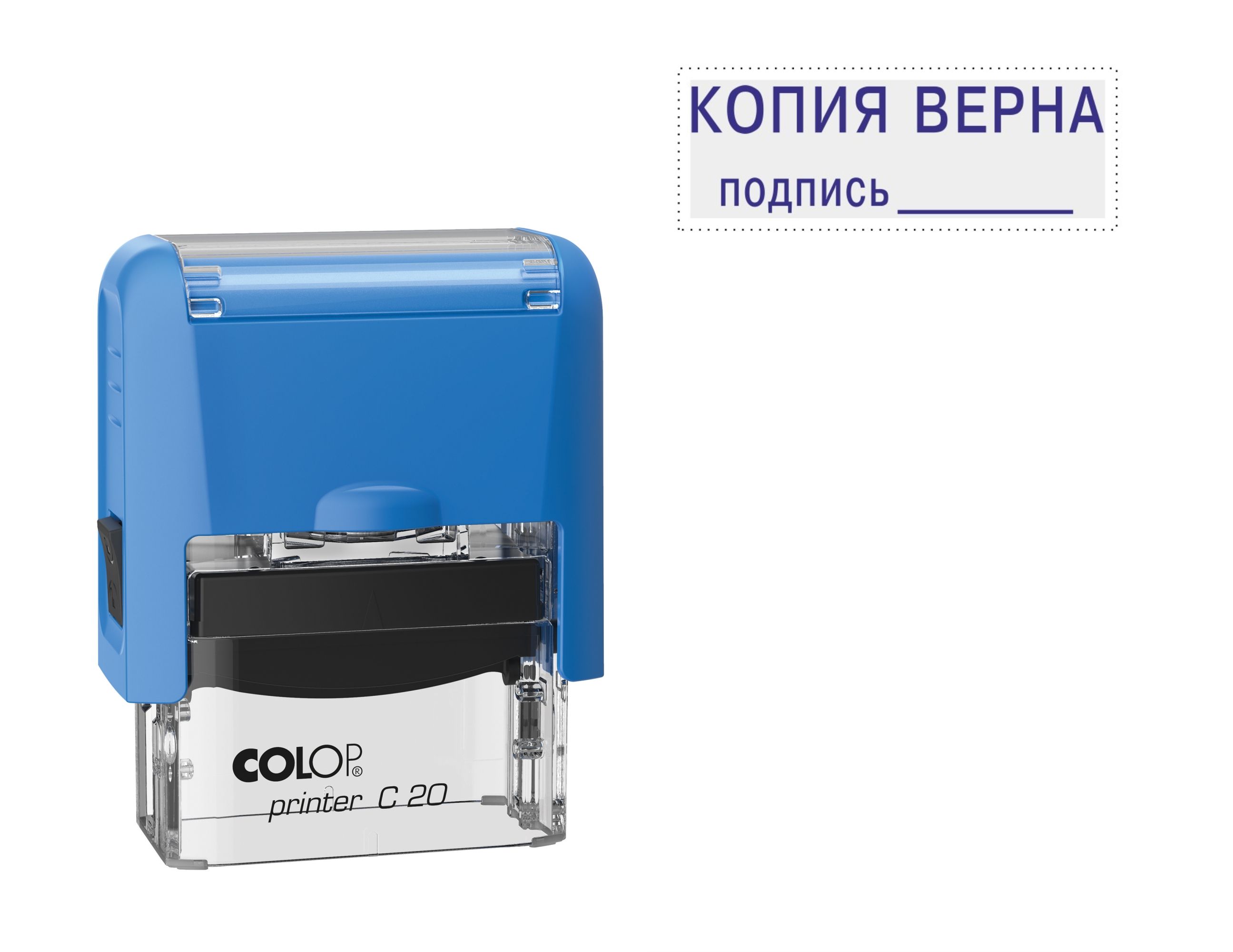 Оснастка для штампа Colop, 38 х 14 мм, автоматическая, пластиковая, прозрачная, красная, Синий 
Оснастка для штампа Colop, 38 х 14 мм, автоматическая, пластиковая, прозрачная, красная, Синий