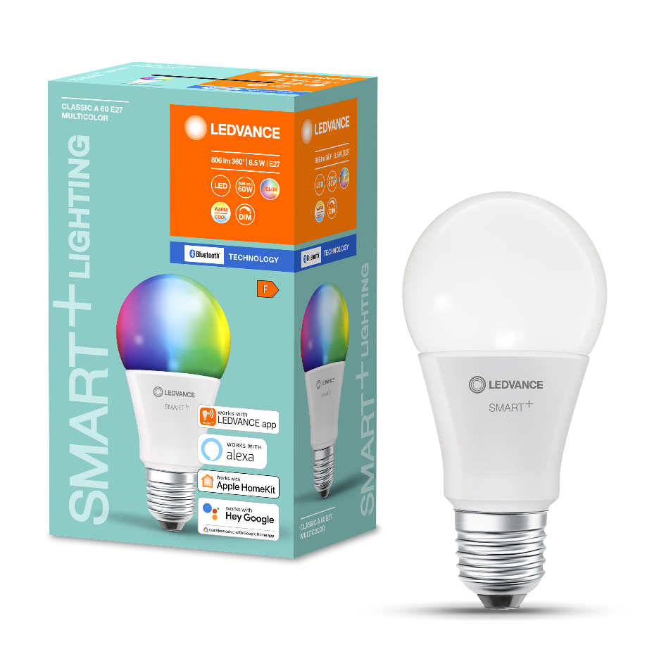 Умная лампочка светодиодная LEDVANCE / OSRAM SMART+ A, E27, 9Вт, 2700-6500K, 806лм, RGB
Умная лампочка светодиодная LEDVANCE / OSRAM SMART+ A, E27, 9Вт, 2700-6500K, 806лм, RGB
