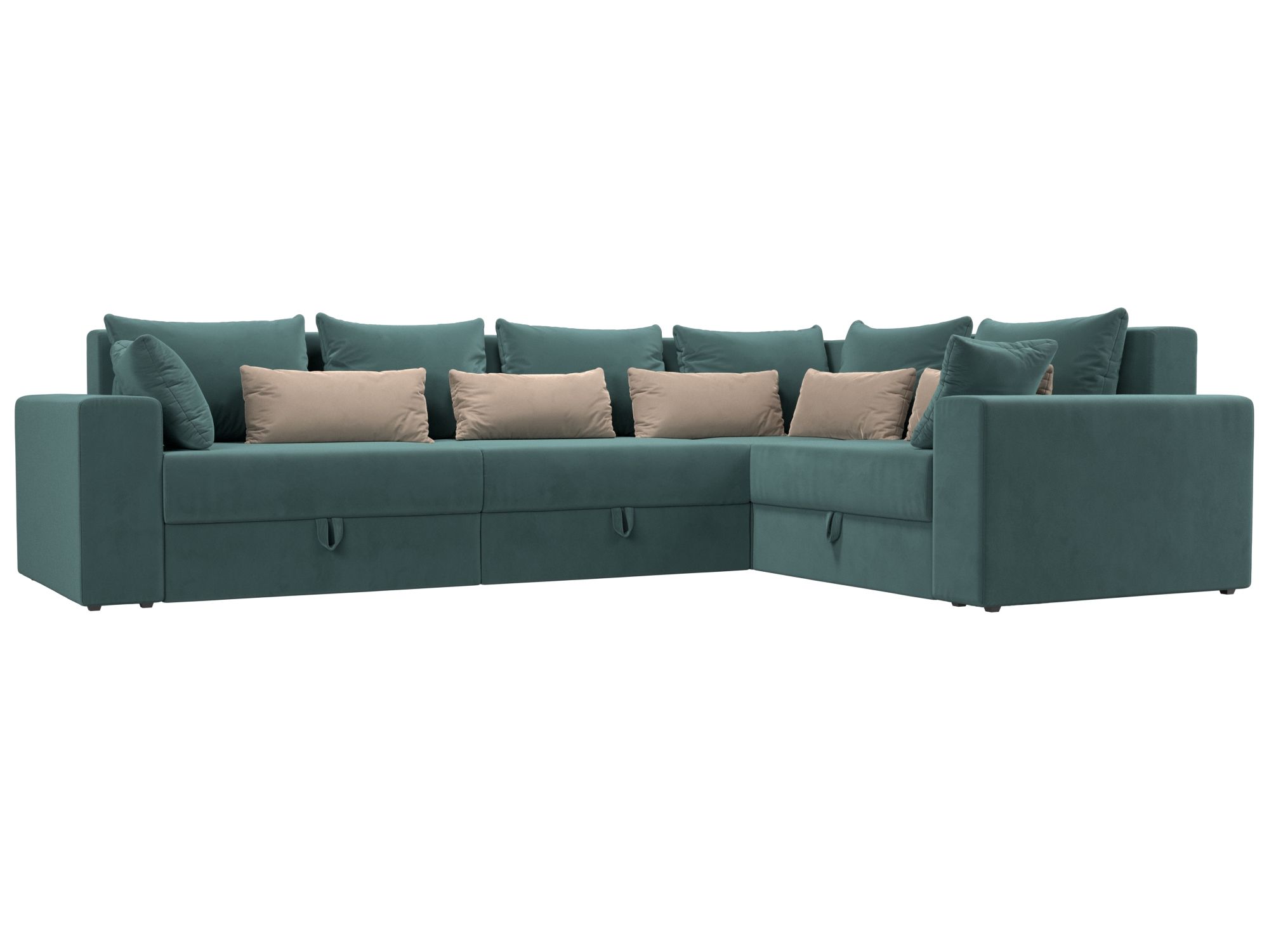 Угловой диван Майами Long правый велюр бирюзовый/бирюзовый/бежевый, Угловой диван Майами Long правый угол 
Угловой диван Майами Long правый велюр бирюзовый/бирюзовый/бежевый, Угловой диван Майами Long правый угол