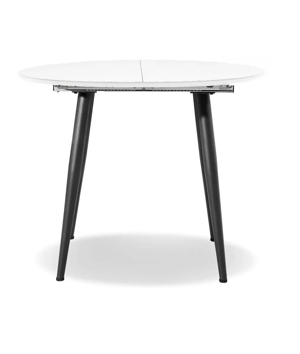 фото Стол колорвуд круглый раздвижной альба с черными ножками bbs-080 чёрный