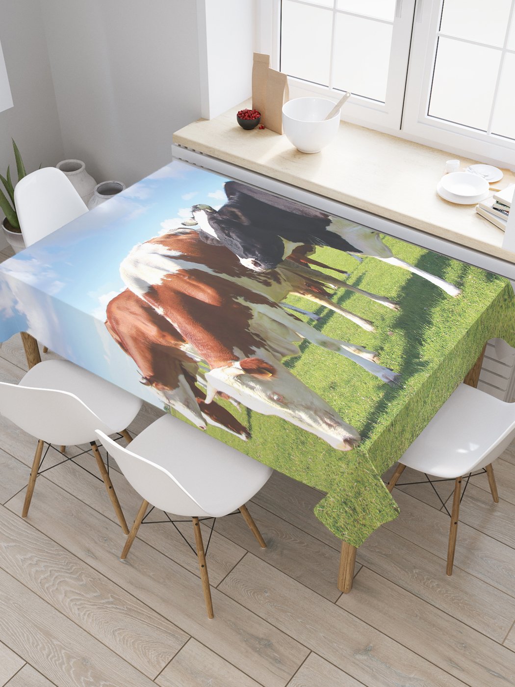 Скатерть прямоугольная JoyArty "Коровы на траве" из сатена, 180x145 см, Зеленый, Коровы на траве
Скатерть прямоугольная JoyArty "Коровы на траве" из сатена, 180x145 см, Зеленый, Коровы на траве