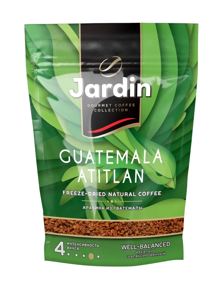 Кофе растворимый Jardin Guatemala Atitlan сублимированный, темная обжарка, 150 г
Кофе растворимый Jardin Guatemala Atitlan сублимированный, темная обжарка, 150 г