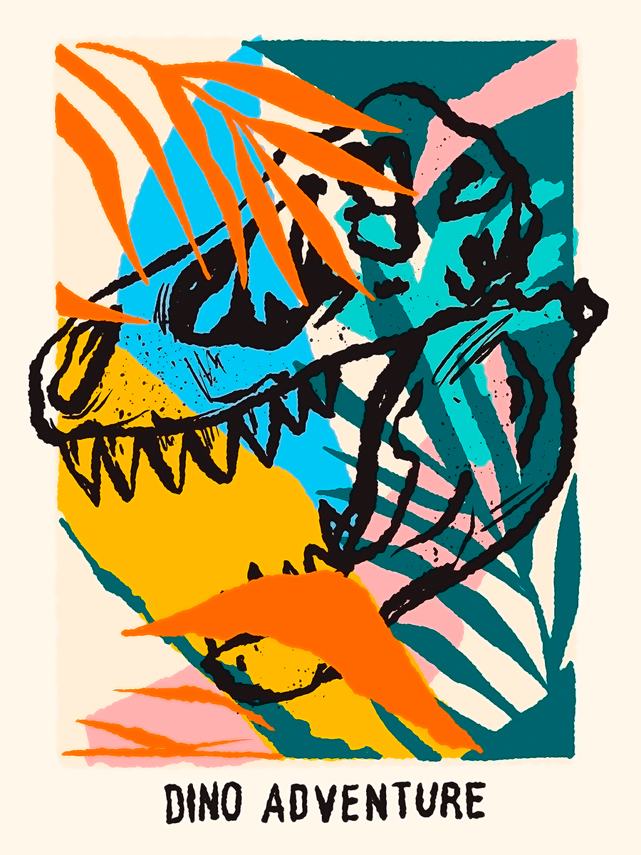 Постер DRABS А2 рисованый череп динозавра с цветными тропическими листьями
Постер DRABS А2 рисованый череп динозавра с цветными тропическими листьями