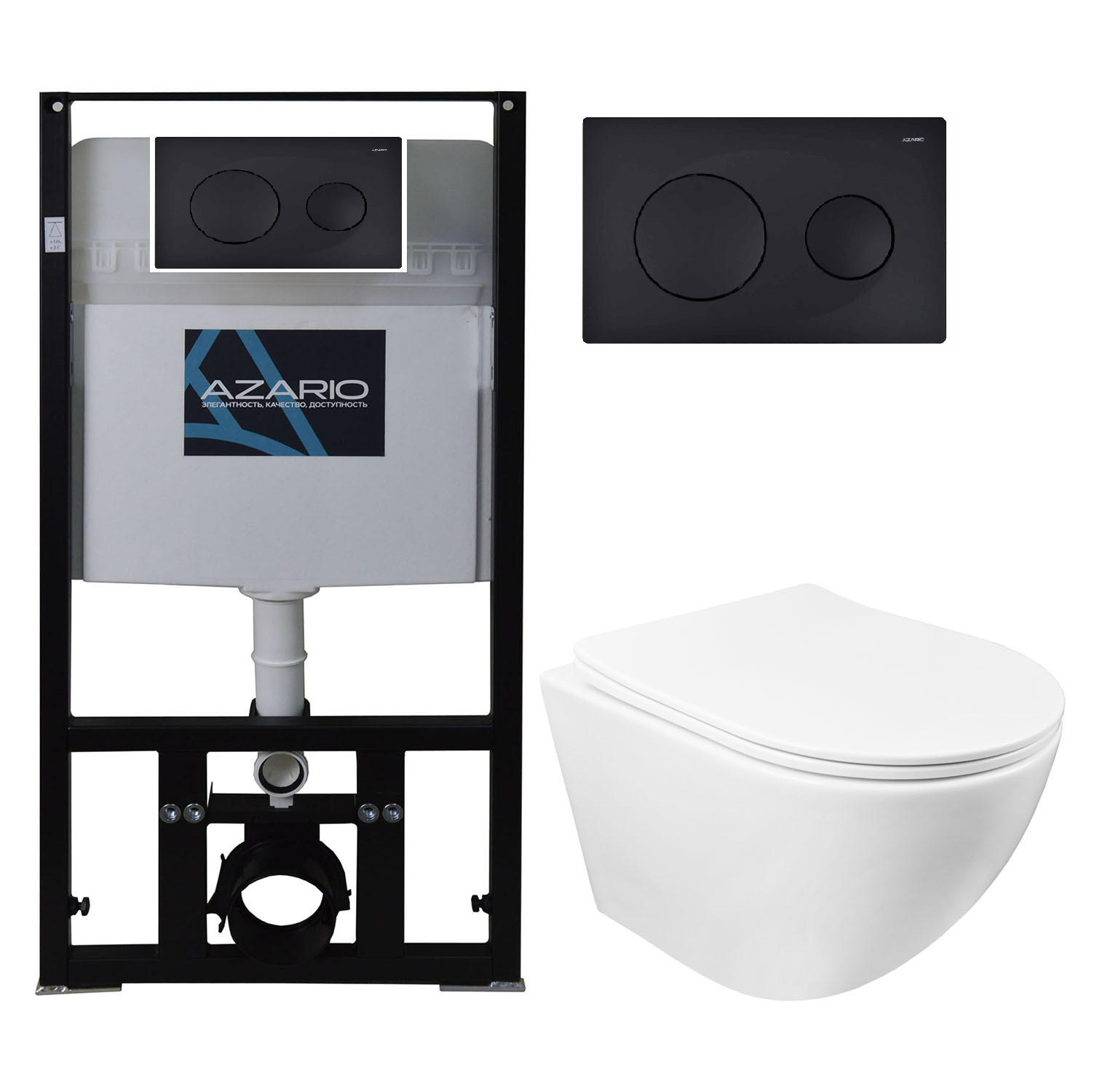 Комплект Azario унитаз безобадковый Grado AZ0046 с сид. Микролифт+Инсталляция с черн. Мат, Grado
Комплект Azario унитаз безобадковый Grado AZ0046 с сид. Микролифт+Инсталляция с черн. Мат, Grado