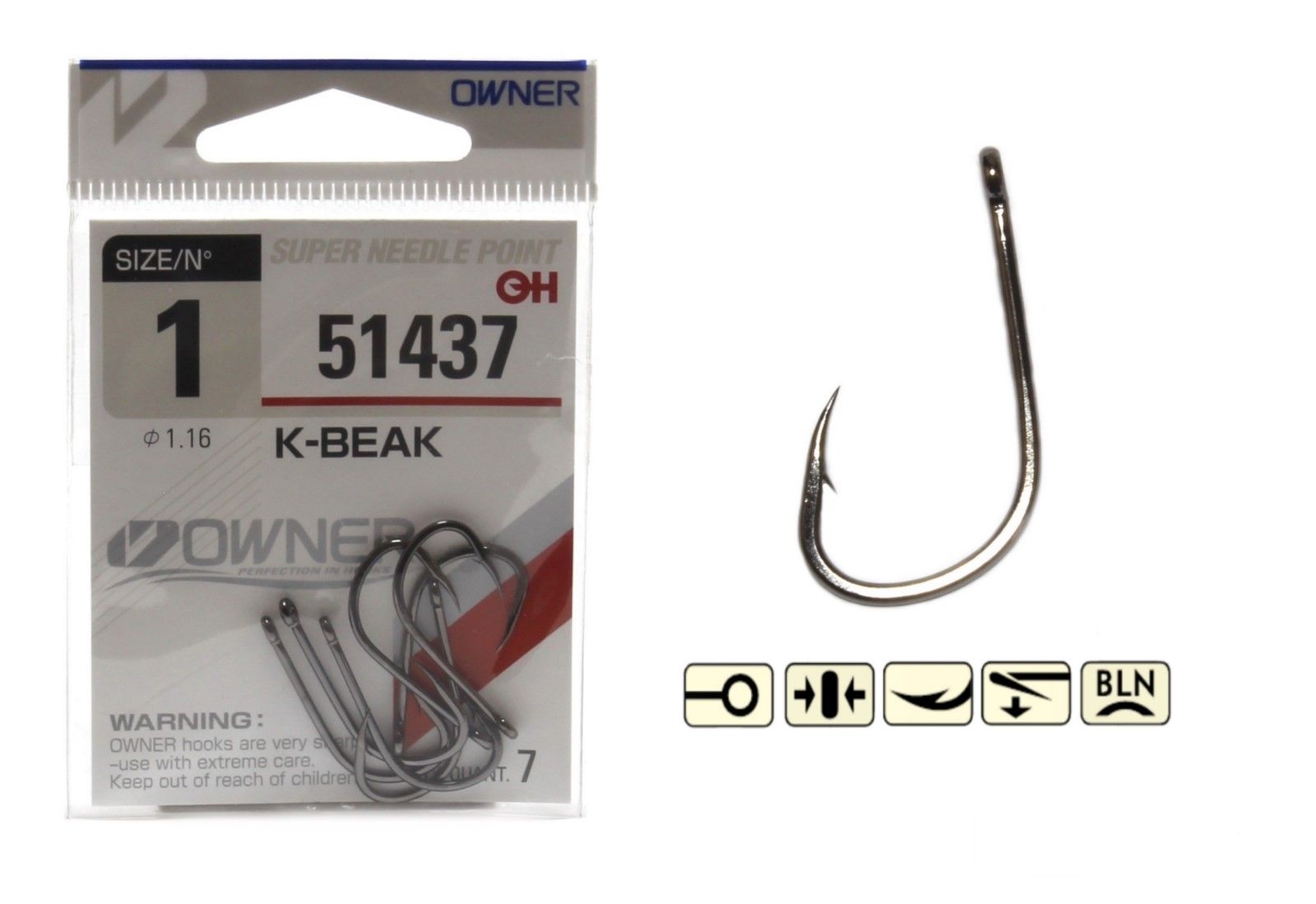Одинарные крючки Owner Beak классические №1 BС, с колечком, загнутое острие, с бородкой, Черный
Одинарные крючки Owner Beak классические №1 BС, с колечком, загнутое острие, с бородкой, Черный