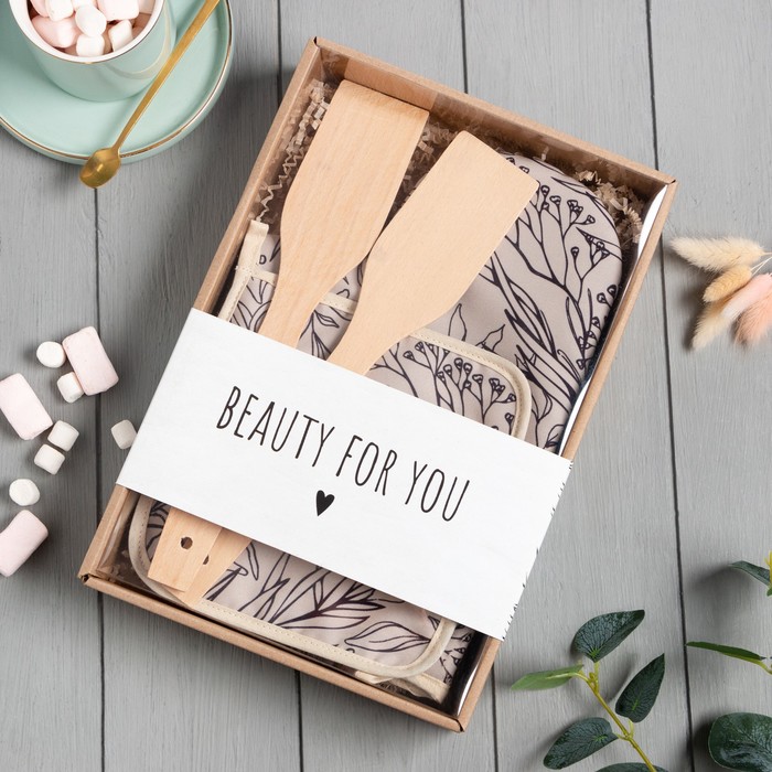Набор подарочный Доляна Beauty for you: варежка 20х28 см, прихватка 17х17 см, 2 лопатки, Кухонные наборы
Набор подарочный Доляна Beauty for you: варежка 20х28 см, прихватка 17х17 см, 2 лопатки, Кухонные наборы