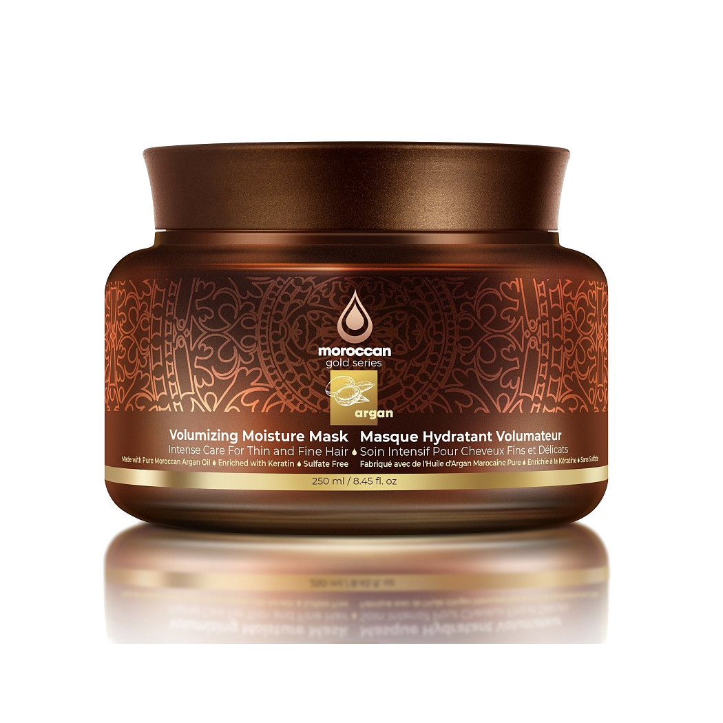 Аргановая маска для тонких волос Argan Volumizing Moisture Mask Moroccan Gold Series 250мл
Аргановая маска для тонких волос Argan Volumizing Moisture Mask Moroccan Gold Series 250мл