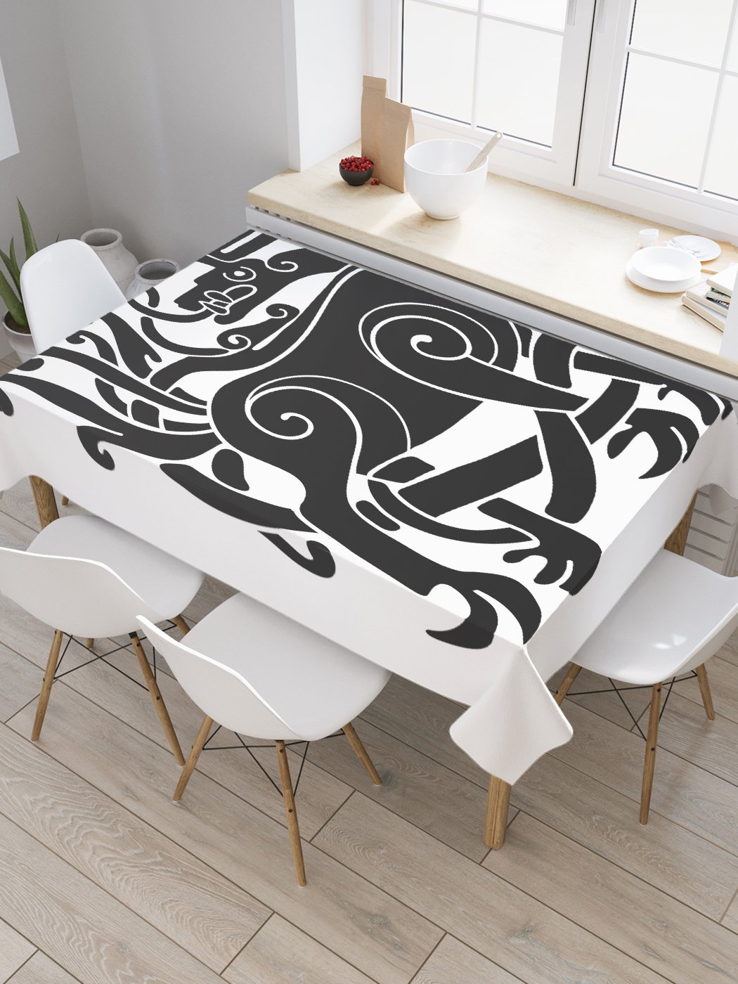 Скатерть прямоугольная JoyArty "Кельтский орнамент" из сатена, 180x145 см, Белый, Кельтский орнамент 
Скатерть прямоугольная JoyArty "Кельтский орнамент" из сатена, 180x145 см, Белый, Кельтский орнамент